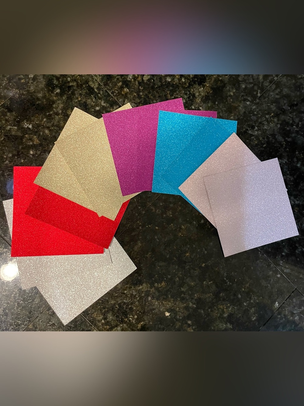 12 Piece Glitter Paper Craft Bundle